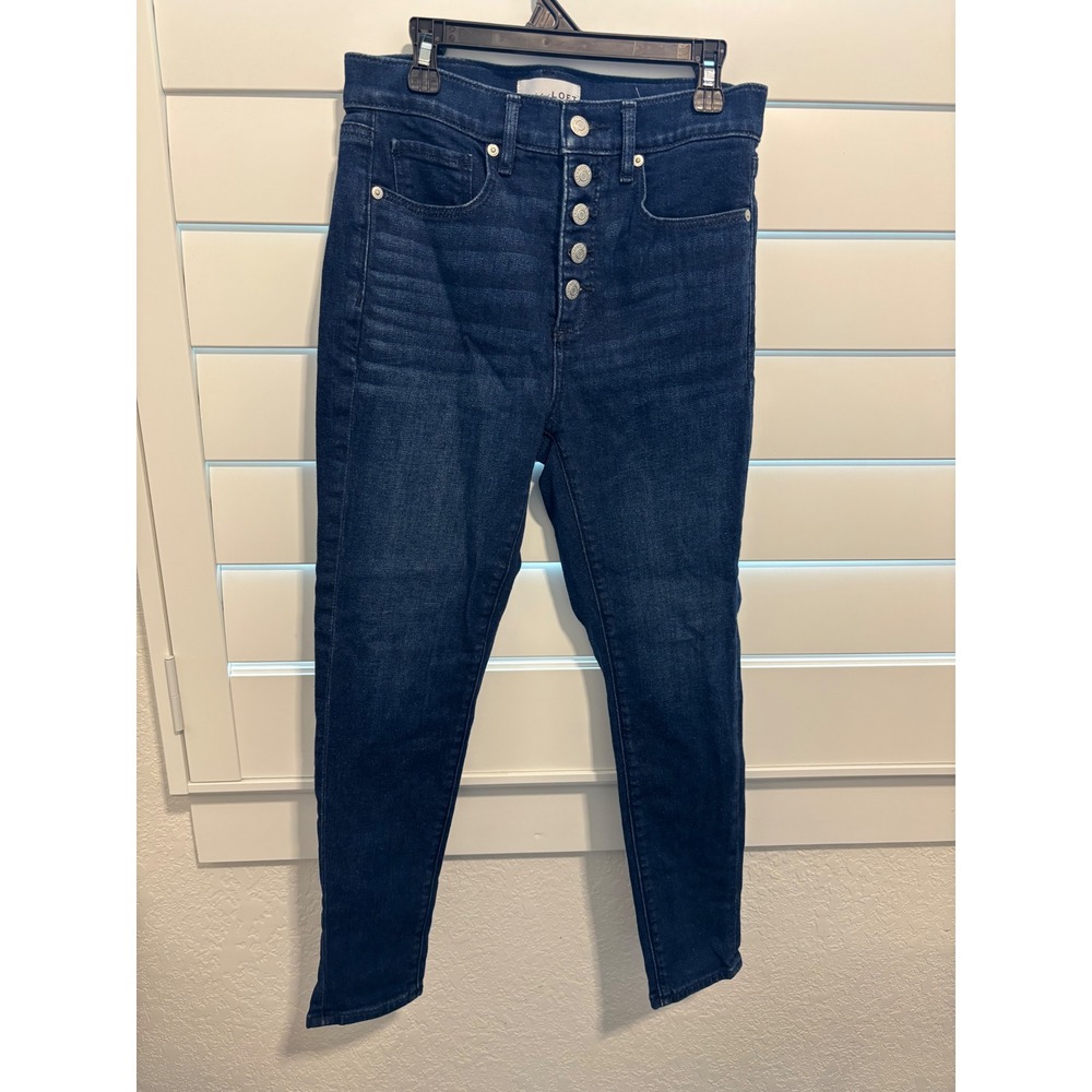 Loft The Skinny Jeans Womens 26 2P Dark Wash High Rise Button Fly Petite Denim